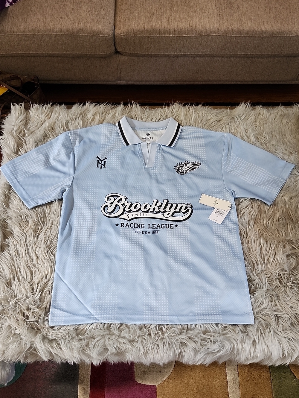 Brooklyn Racing League Light Blue Men’s Polo Shirt